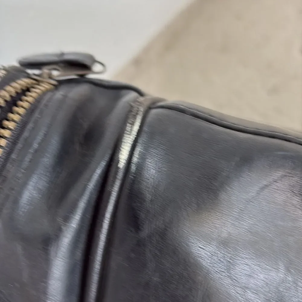 Vintage Lamborghini leather travel bag